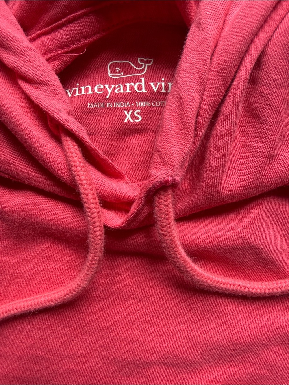 Vineyard Vines Red Hooded Long Sleeve with Football Graphic, men’s XS